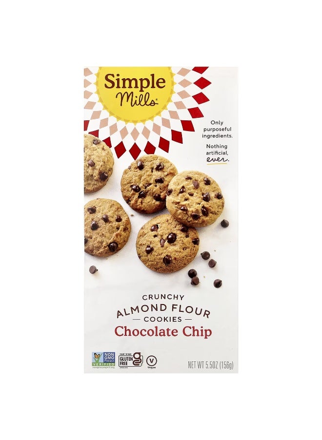Simple Mills, Crunchy Almond Flour Cookies, Chocolate Chip, 5.5 oz (156 g)